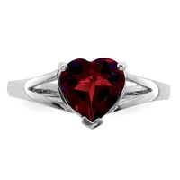 Sterling Silver Rhodium Garnet Ring view 5
