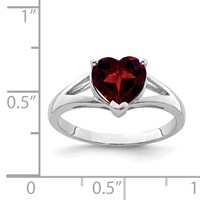 Sterling Silver Rhodium Garnet Ring view 3