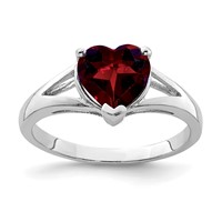 Sterling Silver Rhodium Garnet Ring view 1