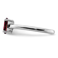 Sterling Silver Rhodium Garnet Ring view 4