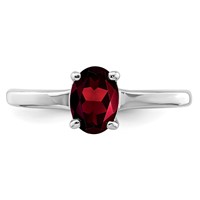 Sterling Silver Rhodium Garnet Ring view 5