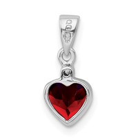 Sterling Silver Rhodium Garnet Diamond Pendant view 4