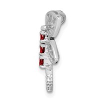 Sterling Silver Rhodium Garnet Dragonfly Chain Slide view 2