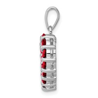 Sterling Silver Rhodium Garnet Pendant view 2