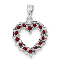 Sterling Silver Rhodium Garnet Pendant view 4
