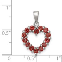 Sterling Silver Rhodium Garnet Pendant view 3