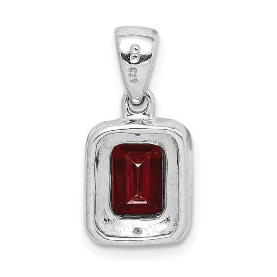 Emerald-Cut Gemstone & Diamond Pendants