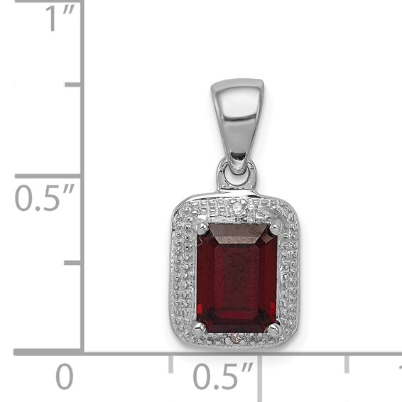 Emerald-Cut Gemstone & Diamond Pendants