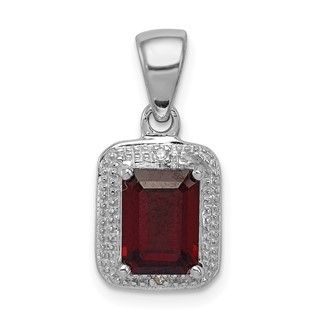 Emerald-Cut Gemstone & Diamond Pendants