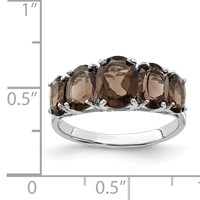 Sterling Silver Rhodium Smoky Quartz Ring view 4