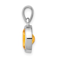Sterling Silver Rhodium Citrine Pendant view 2