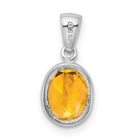 Sterling Silver Rhodium Citrine Pendant view 4