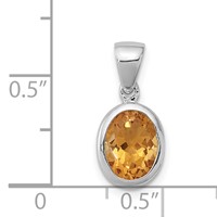 Sterling Silver Rhodium Citrine Pendant view 3
