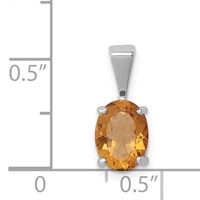 Sterling Silver Rhodium Citrine Pendant view 3