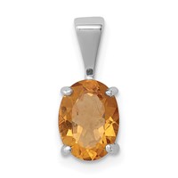 Sterling Silver Rhodium Citrine Pendant view 1