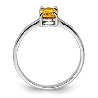 Sterling Silver Rhodium Citrine Ring view 2