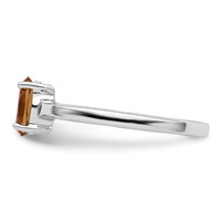 Sterling Silver Rhodium Citrine Ring view 3