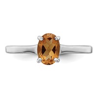 Sterling Silver Rhodium Citrine Ring view 5