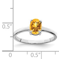 Sterling Silver Rhodium Citrine Ring view 4