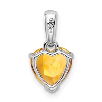 Sterling Silver Rhodium Citrine Pendant view 4