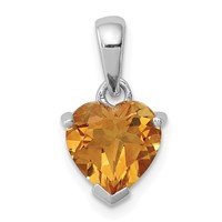 Sterling Silver Rhodium Citrine Pendant view 1