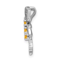 Sterling Silver Rhodium Citrine Dragonfly Chain Slide view 2