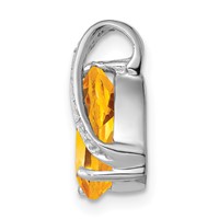 Sterling Silver Rhodium Pear Citrine Pendant view 2