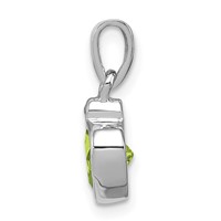 Sterling Silver Rhodium Plated Peridot and Diamond Pendant view 2