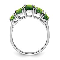 Sterling Silver Rhodium Peridot Ring view 2