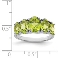 Sterling Silver Rhodium Peridot Ring view 4
