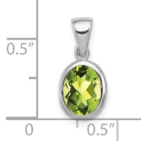 Sterling Silver Rhodium Plated Peridot Pendant view 3