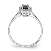 Sterling Silver Rhodium-plated Sapphire Diamond Ring view 2