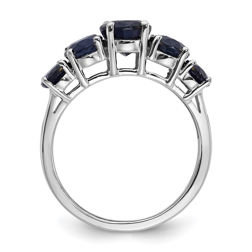 Sterling Silver Rhodium-plated Lab Created Sapphire Ring (QDX866-8)