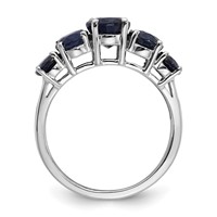 Sterling Silver Rhodium-plated Lab Created Sapphire Ring view 2