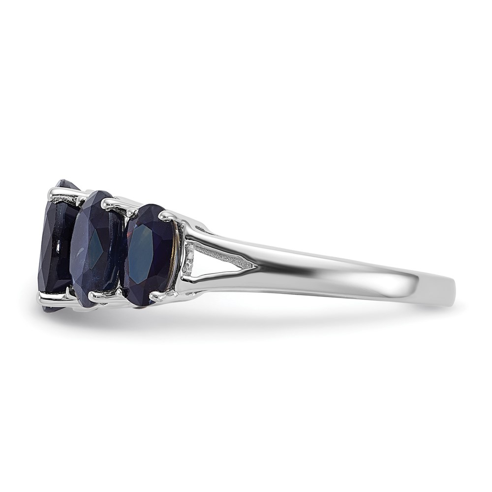 Sterling Silver Rhodium-plated Lab Created Sapphire Ring (QDX866-8)