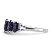 Sterling Silver Rhodium-plated Lab Created Sapphire Ring view 3
