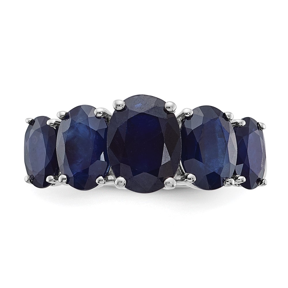 Sterling Silver Rhodium-plated Lab Created Sapphire Ring (QDX866-8)