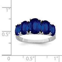Sterling Silver Rhodium-plated Lab Created Sapphire Ring view 4