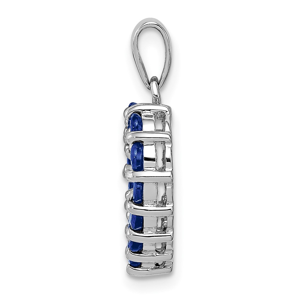 Sterling Silver Rhodium-plated Sapphire Pendant (QDX868)
