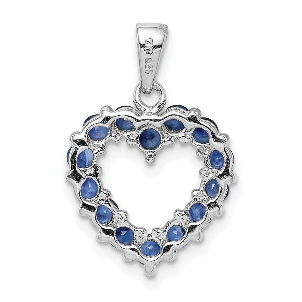 Sterling Silver Rhodium-plated Sapphire Pendant (QDX868)