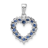 Sterling Silver Rhodium-plated Sapphire Pendant view 4