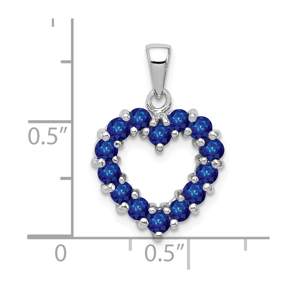 Sterling Silver Rhodium-plated Sapphire Pendant (QDX868)