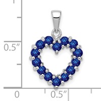 Sterling Silver Rhodium-plated Sapphire Pendant view 3