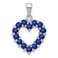 Sterling Silver Rhodium-plated Sapphire Pendant view 1