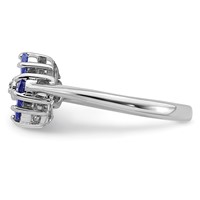 Sterling Silver Rhodium Tanzanite & Diam. Ring view 4