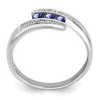 Sterling Silver Rhodium Tanzanite & Diam. Ring view 2
