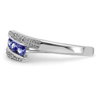Sterling Silver Rhodium Tanzanite & Diam. Ring view 4