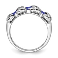Sterling Silver Rhodium Tanzanite & Diam. Ring view 2