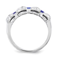 Sterling Silver Rhodium Tanzanite & Diam. Ring view 3