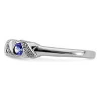Sterling Silver Rhodium Tanzanite & Diam. Ring view 4